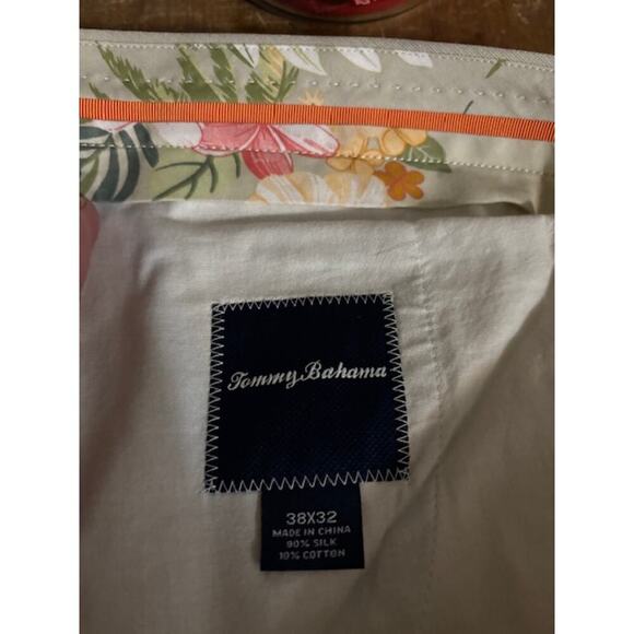 Tommy Bahama Mens Pants Trousers Tan Beige 100% Cotton 38X32 Flat Front - Picture 5 of 7